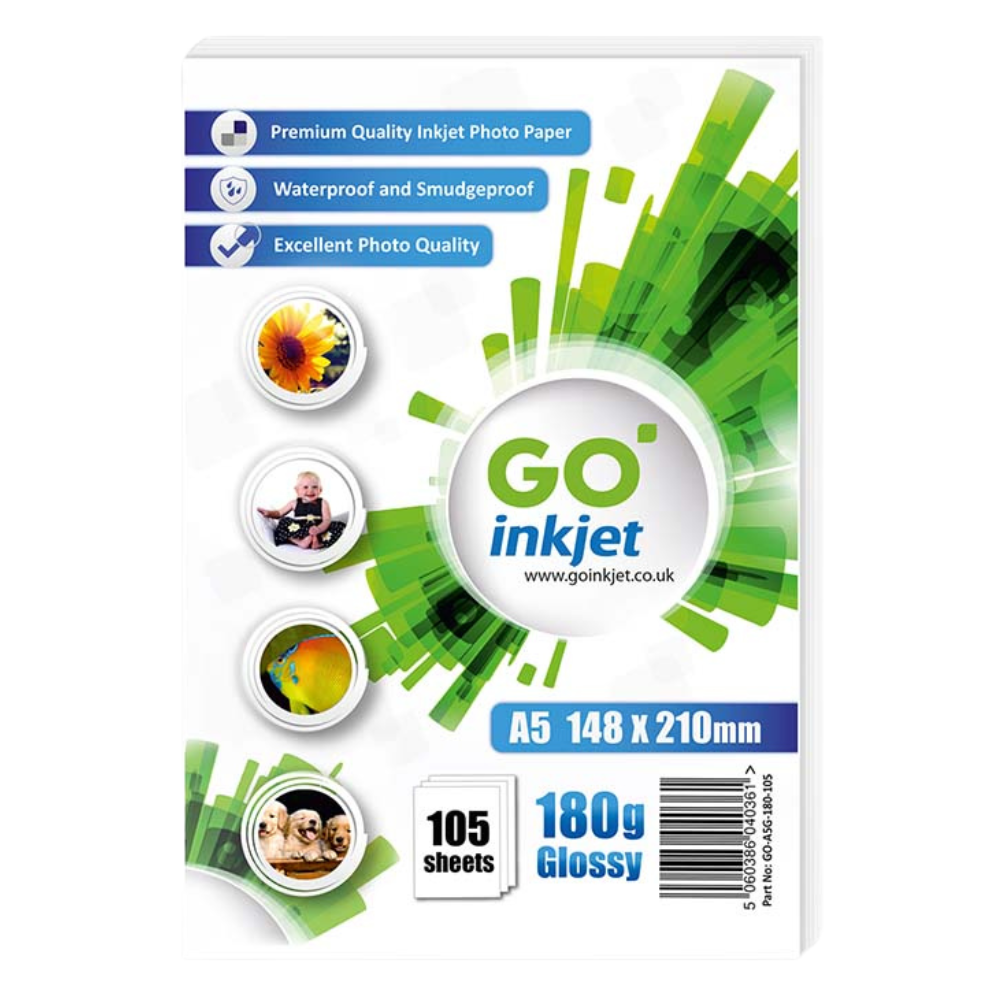 GO Inkjet A5 Photo Paper Glossy 180gsm 100 Sheets