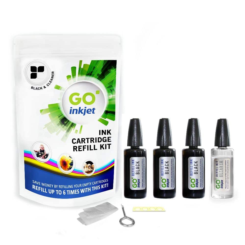 Black Ink Refill Kit For Canon Cartridges With Cleaner