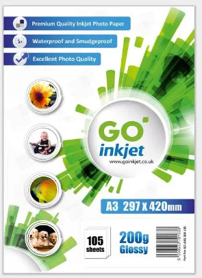GO Inkjet A3 Fotopapier glänzend 200 g/m² 100 Blatt 