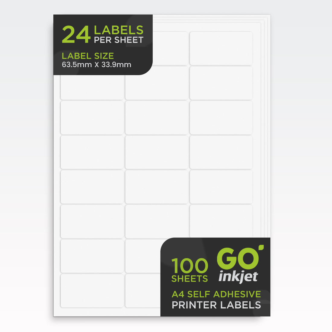 A4 Labels 24 Per Sheet Matt White Pack of 100 sheets