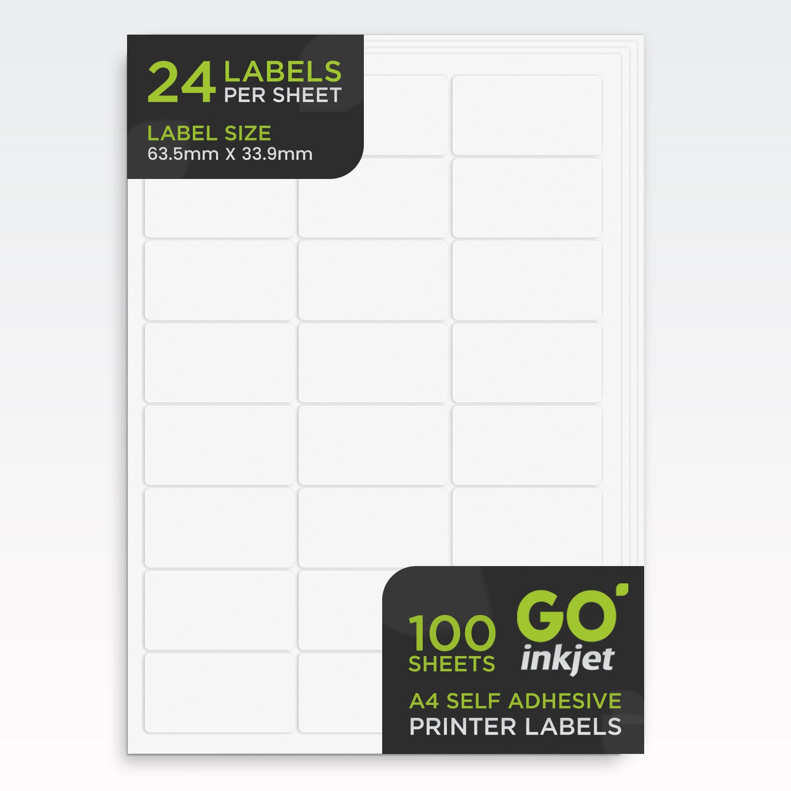 A4 Labels 24 Per Sheet Matt White Pack of 100 sheets
