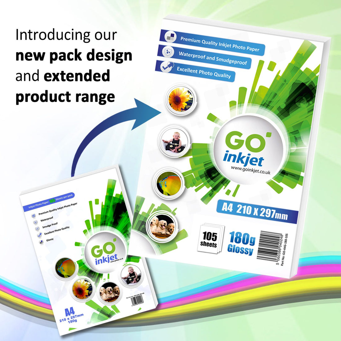 GO Inkjet 6x4 Photo Paper Glossy 180gsm Pack of 100 sheets